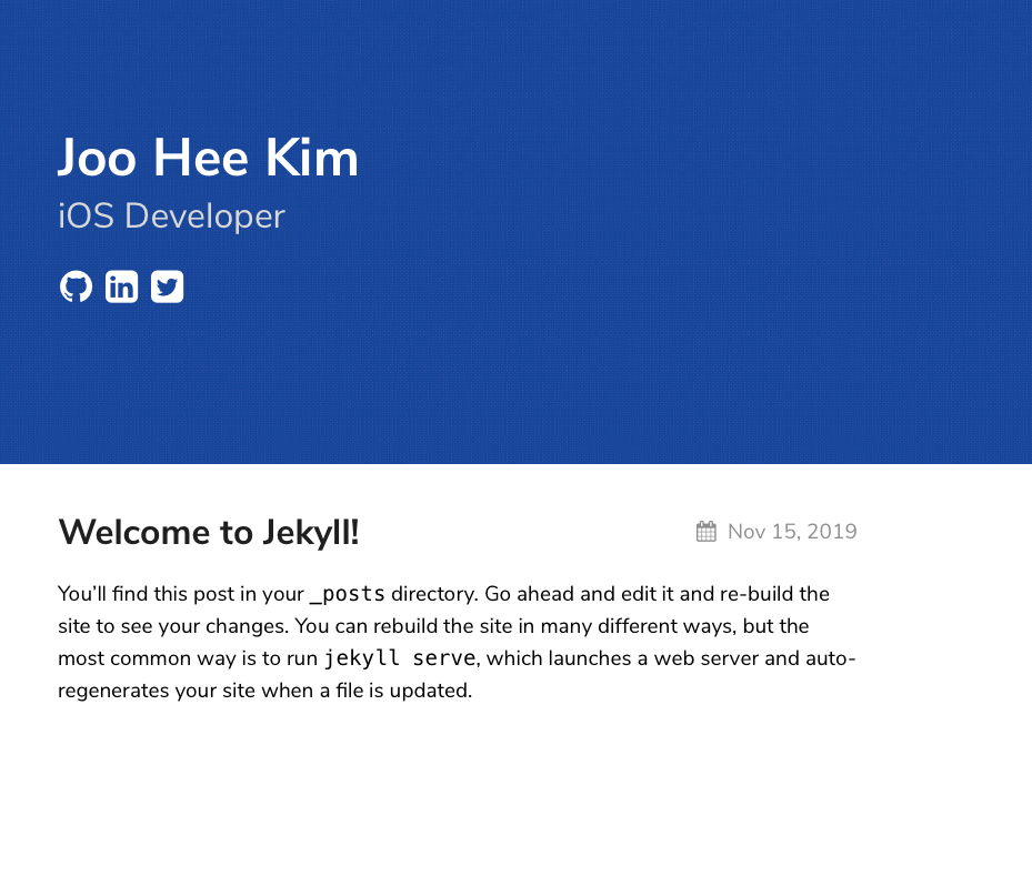 Github Page Jekyll Theme First Look