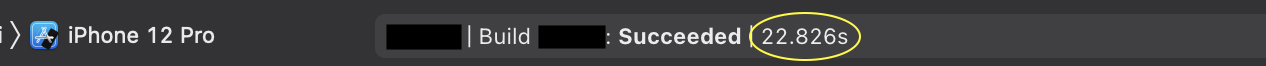 The build time will show on activity viewer