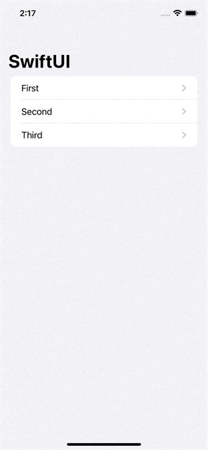 A gif showing a three column, and when each selected a second view shows