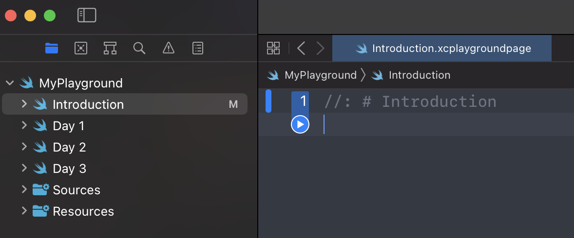 Introduction이라는 Heading 1 텍스트를 가진 마크업이 작성되어 있다.