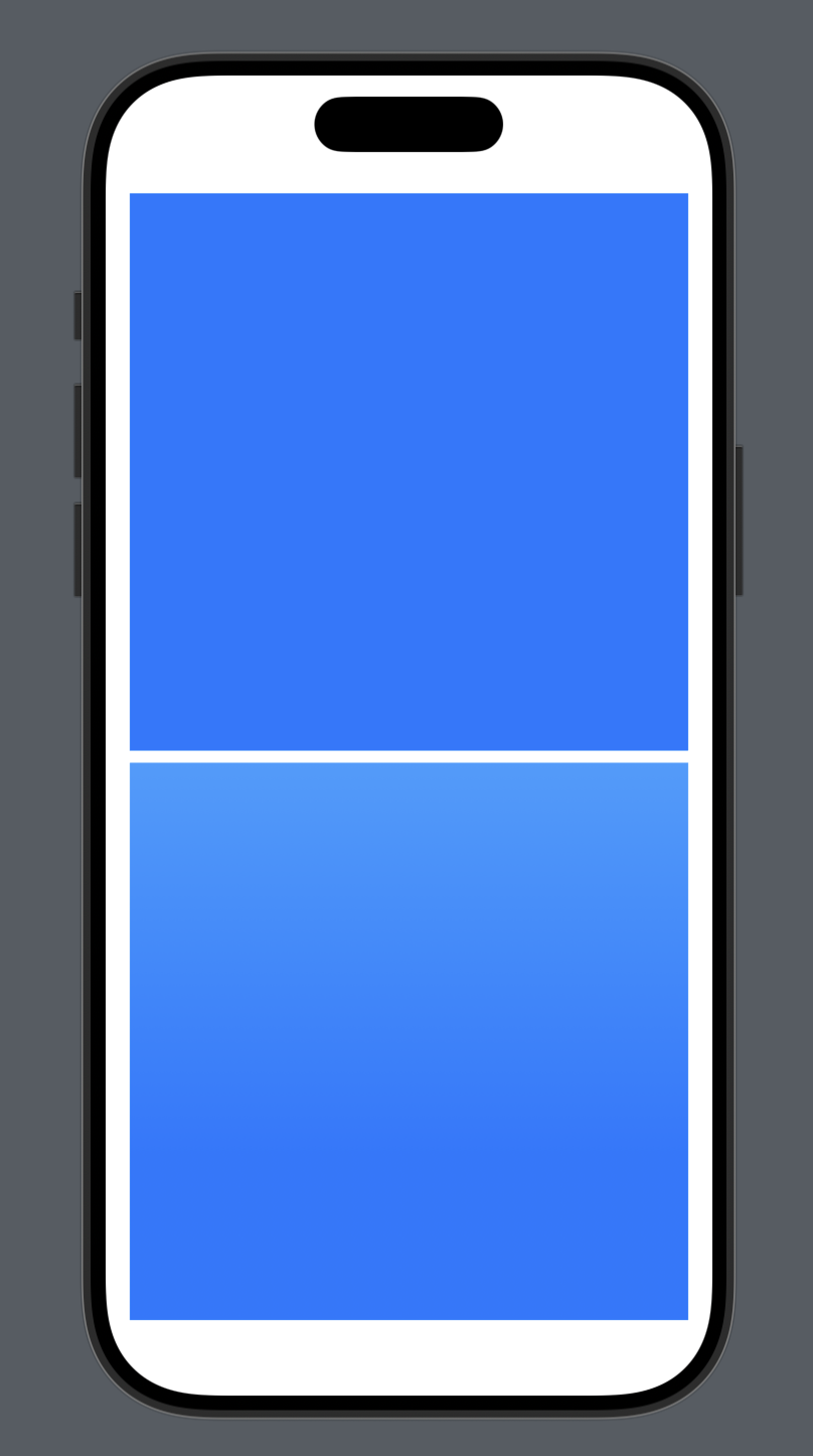 파란색 사각형과 그라데이션이 적용된 사각형
