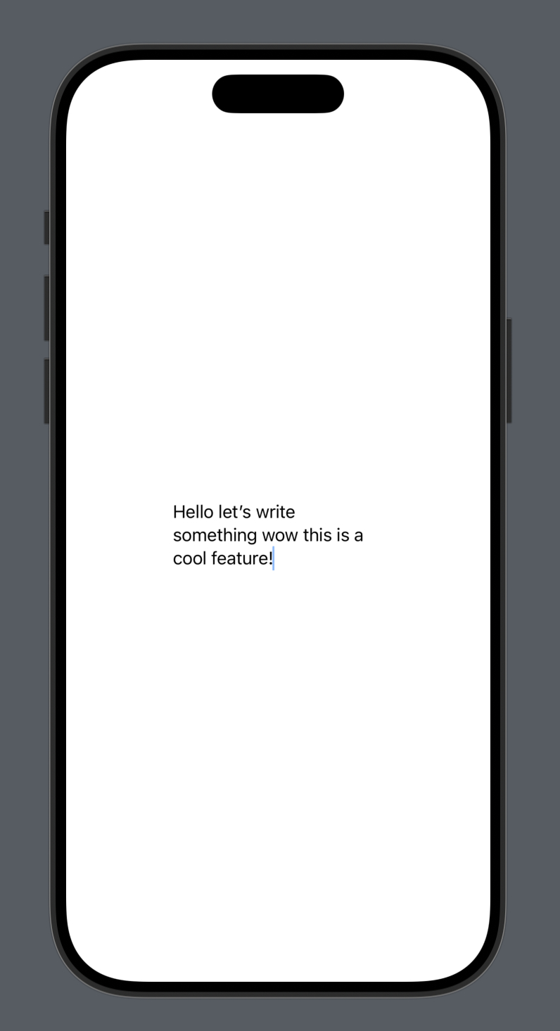 텍스트필드에 긴 문장이 세로로 표시된 모습