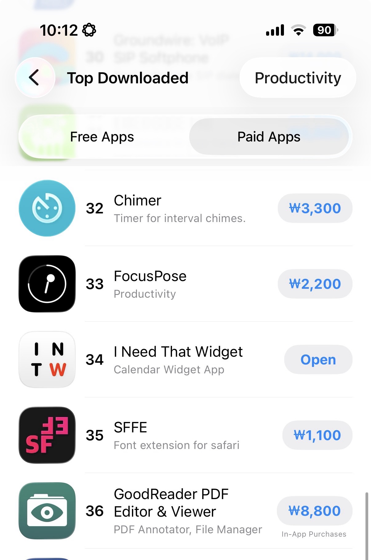 App Store ranking